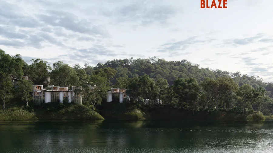Blaze seen from the Guatapé lake