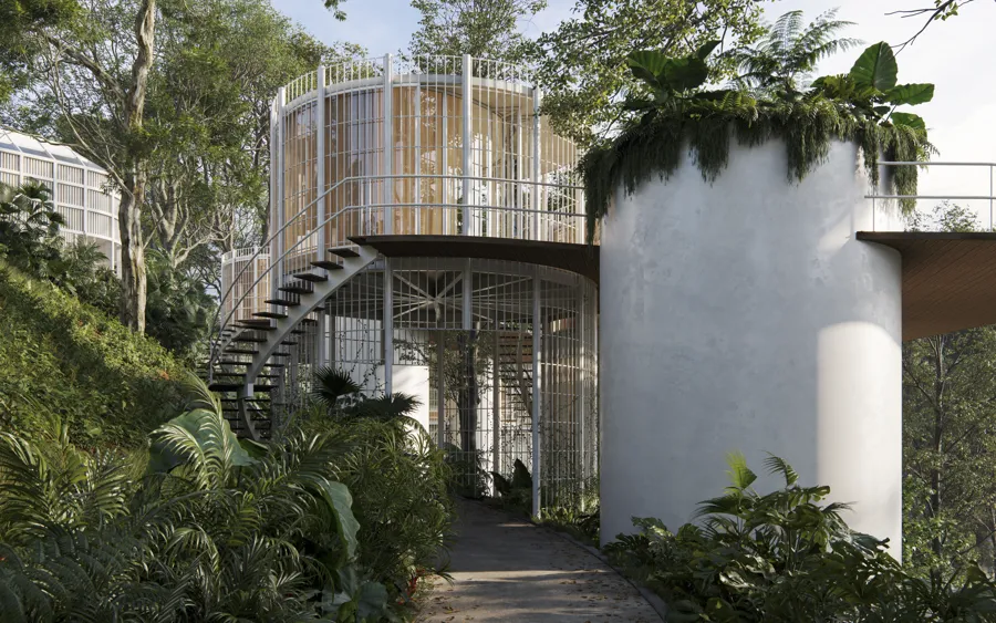 Walkway between Hongos towers